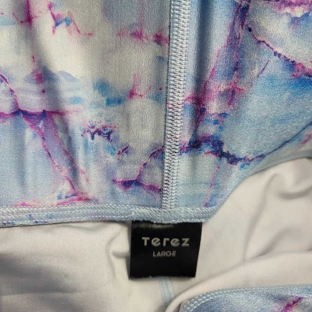 TEREZ Active Super High Band 7/8 Legging in Blue Marble Large - Picture 9 of 13